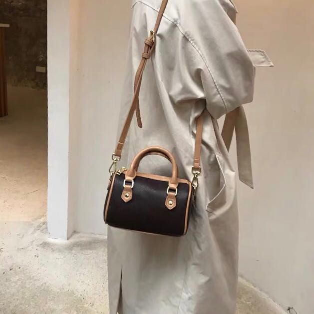Wholesale new mini boston bags Canvas genuine leather lady messenger bag phone purse fashion satchel nano pillow shoulder bag handbag
