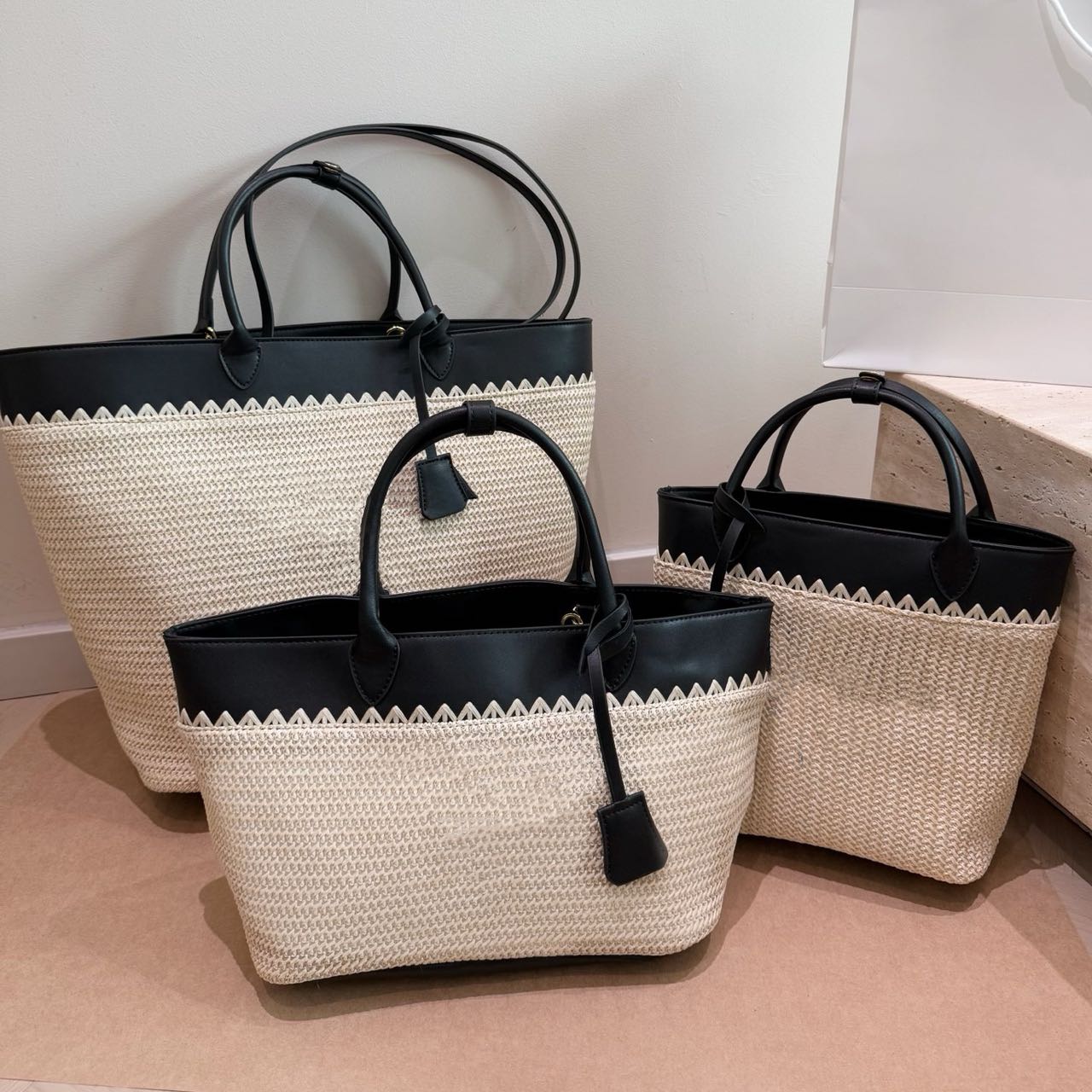 Designer Straw Beach Bags for Women Large Tote Women Crochet Handbags Summer Shoulder Bag Lady Travel Hobo Bag Purses Big Capacity Woven Shopper Holiday Bag PRPU