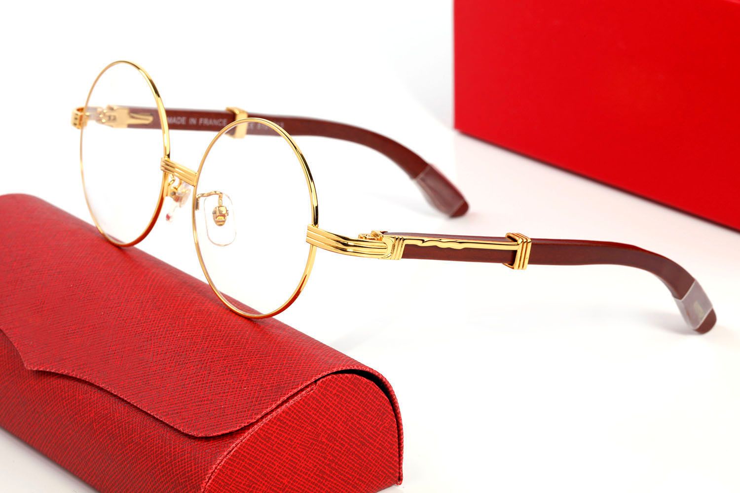 luxury brand sunglasses designer women glasses man buffalo horn sunglass woman mens full rim round wooden vintage polit glasses high quality new shades eyeglasses - 2 of 9