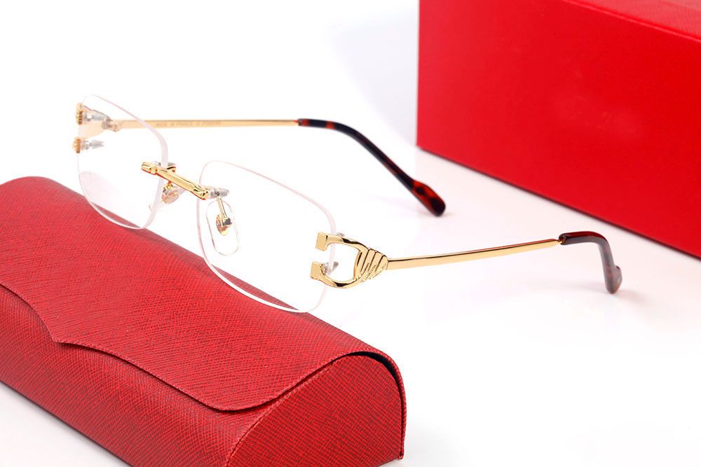 Mens Designer Sunglasses For Women Fashion Green Square Summer Style Gold Frameless Millionaire Carti Sun glasses UV 400 Eyeglasses With Case Lunettes luxe femme - 7 of 9