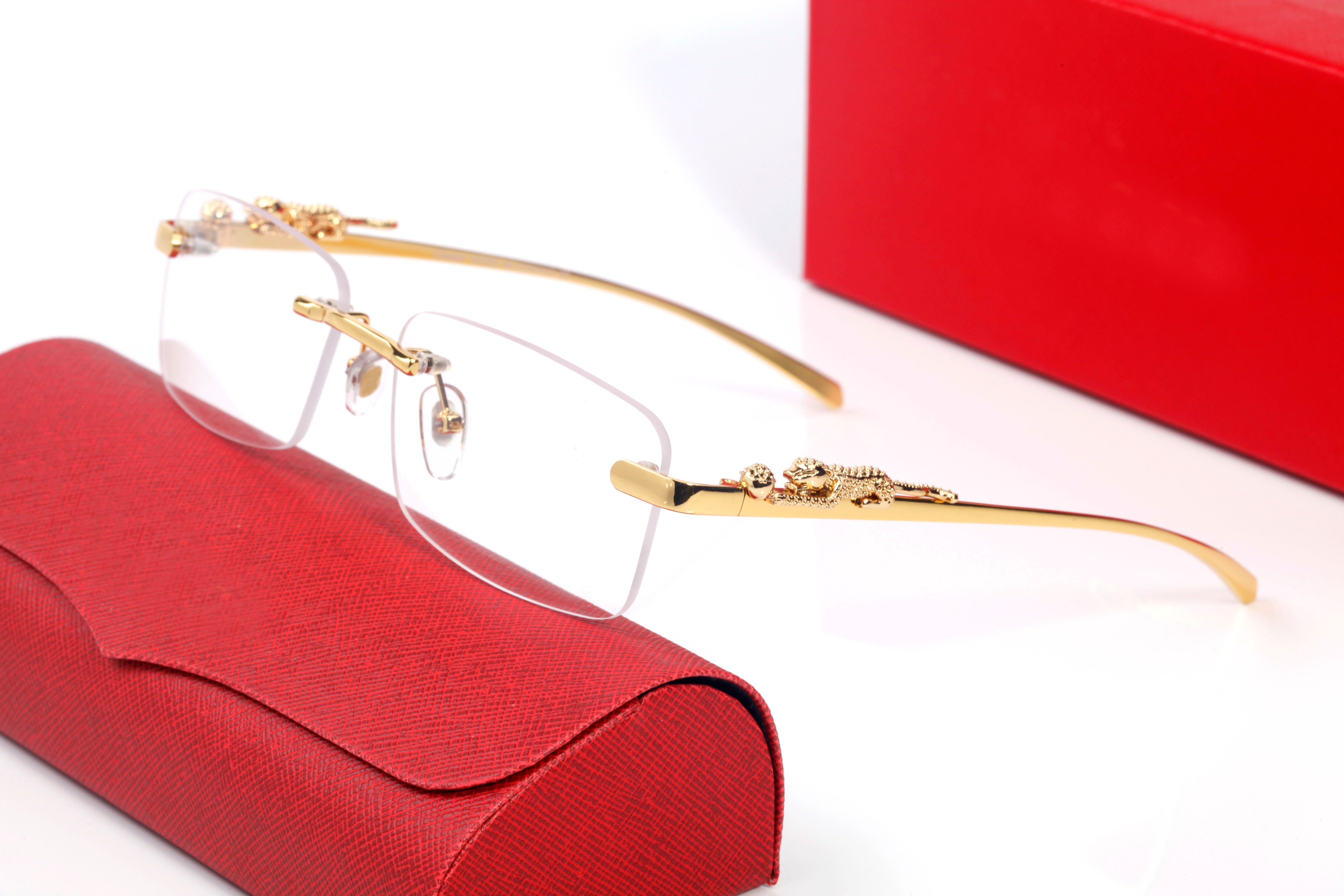 Luxury Designer Sunglasses for Women Mens Sunglass Fashion Sports Gold Silver Panther Frameless Rectangle Goggle Unisex Carti Glasses Eyeglass Womens Eyeglasses - 9 of 9