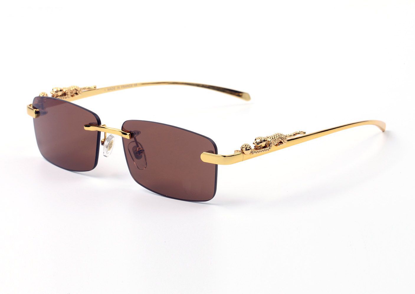 Luxury Designer Sunglasses for Women Mens Sunglass Fashion Sports Gold Silver Panther Frameless Rectangle Goggle Unisex Carti Glasses Eyeglass Womens Eyeglasses - 8 of 9