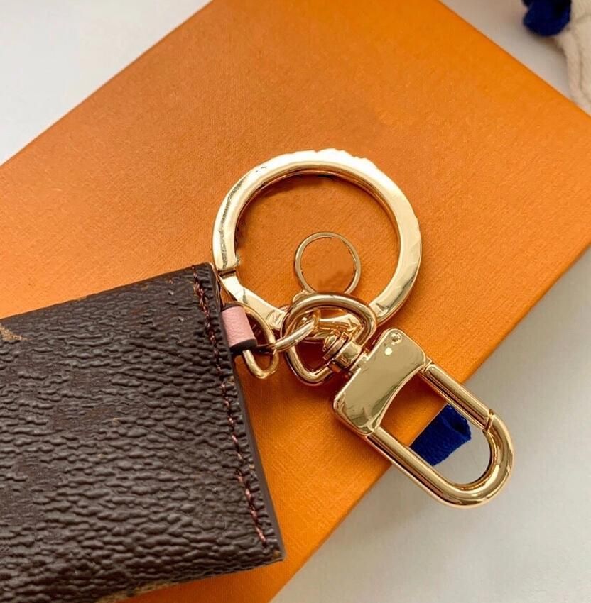 Designer Letter Wallet Keychain Keyring Fashion Purse Pendant Car Chain Charm Brown Flower Mini Bag Trinket Gifts Accessories no box - 6 of 6