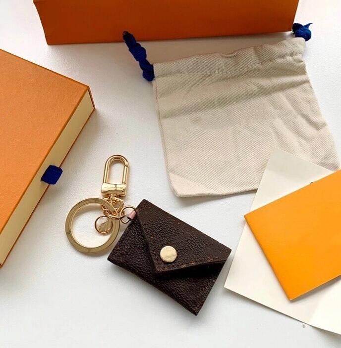 Designer Letter Wallet Keychain Keyring Fashion Purse Pendant Car Chain Charm Brown Flower Mini Bag Trinket Gifts Accessories no box - 2 of 6