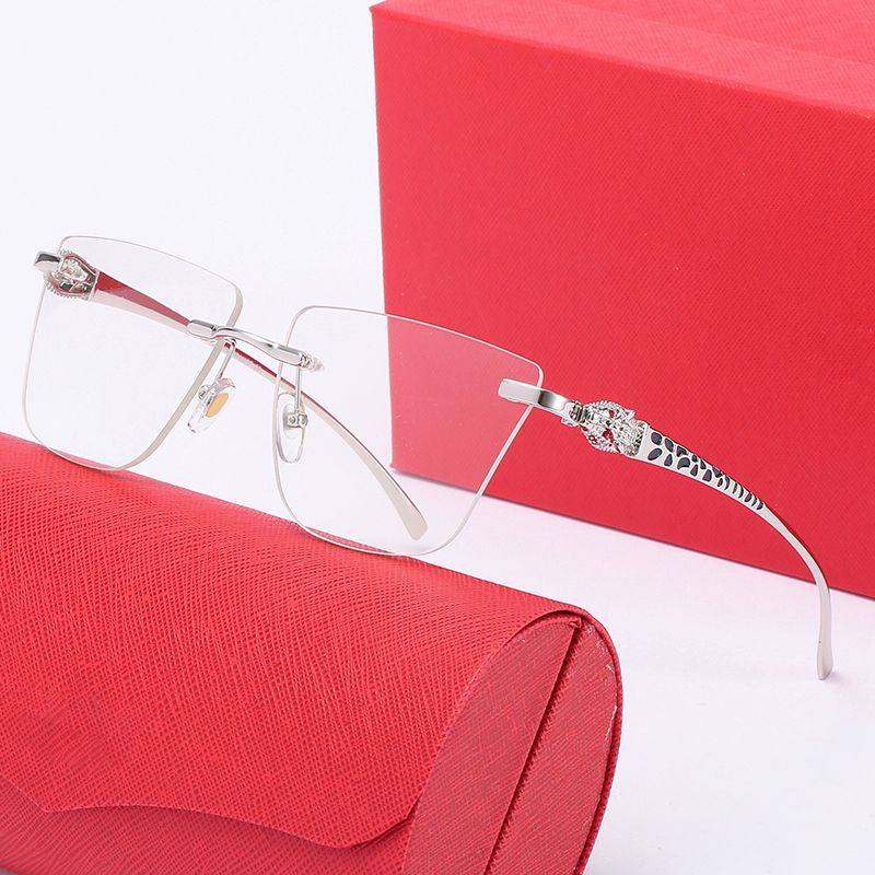 Sunglasses Women Mens Designer Sunglasses With Box Fashion Luxury Brand Glasses Frameless Overszied Designers Big Leopard Gold Eyeglass UV400 Sunglass Eyewear - 7 of 9