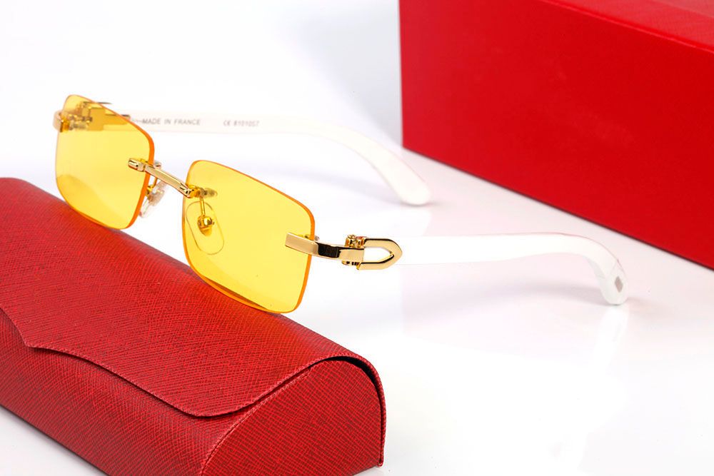 Fashion Sunglasses Frames Designer Eyeglasses Transparent Square Buffalo Horn Glasses Frame Men Women Retro Sports Wooded Legs Case Sunglass Eyeglass Eyewear - 4 of 9