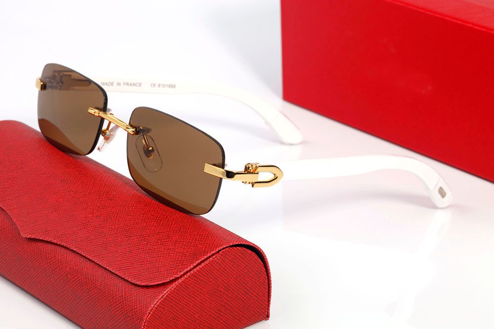 Fashion Sunglasses Frames Designer Eyeglasses Transparent Square Buffalo Horn Glasses Frame Men Women Retro Sports Wooded Legs Case Sunglass Eyeglass Eyewear - 8 of 9