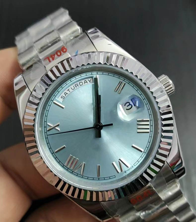 U1 Factory St9 Steel News Men Watches Green Dial Automatic Mechanics 41MM Sapphire Glass Stainless mens watch - 8 of 8