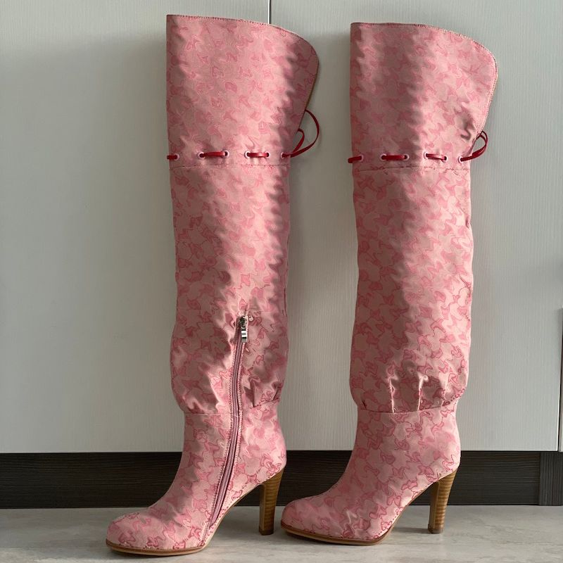 Women Over The Knee Boots Designer Boot Fashion Combat Boot Canvas Zipper Adjustable Straps Casual Shoes Stiletto Heel Ankle Boot Big Size 317 - 9 of 9