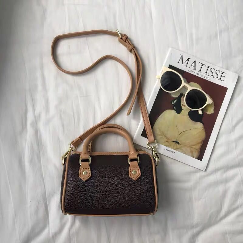 Wholesale new mini boston bags Canvas genuine leather lady messenger bag phone purse fashion satchel nano pillow shoulder bag handbag - 1 of 7
