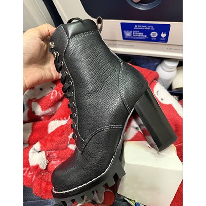 High Quality Designer Star Trail Ankle Boots Women Suede Calf Leather Platform Block Heel Lace Up Zipper Winter Combat Booties Daily Outdoor Shoes 1178 - 7 of 8