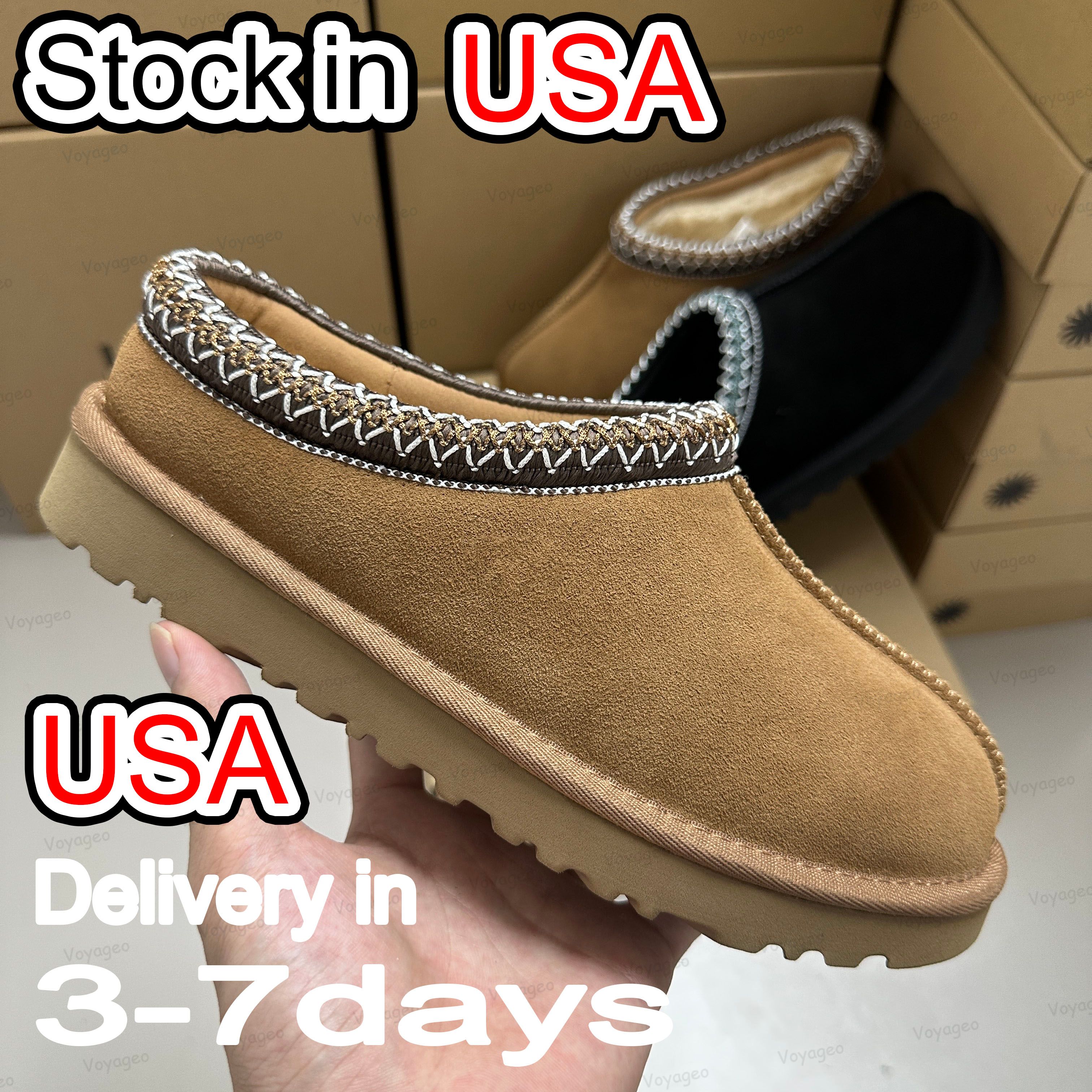 Tasman Slippers Designer Men Women Tazz Mustard Seed Chestnut Sand Fur Slides Sheepskin Classic Ultra Mini Platform Boot Winter Slip-on Shoes Suede Evelina Clog 35-47 - 1 of 8