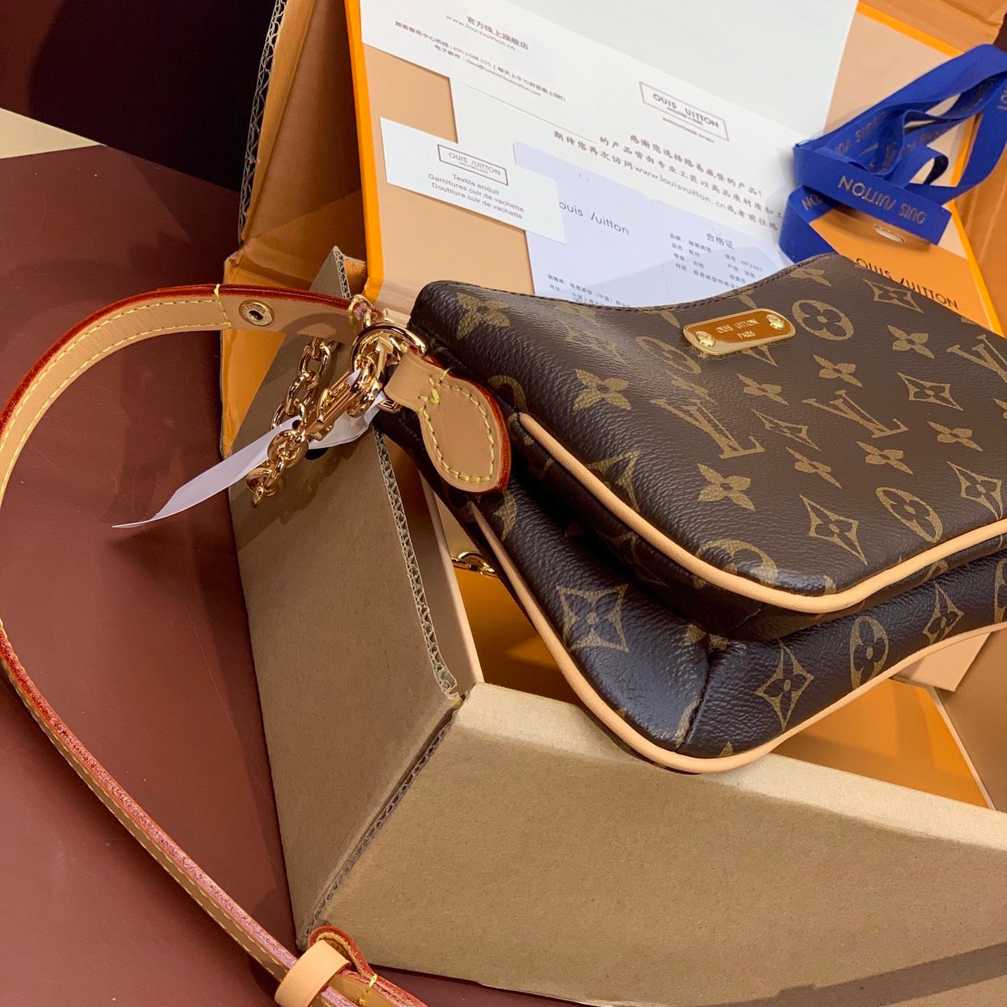 louis vittonbags 1:1 copy Designer Bag Fashion pochette Liv bag Shoulder bag luis vitons bags women Leather Embossed bag Old Flower Handbags Designer purse - 7 of 9