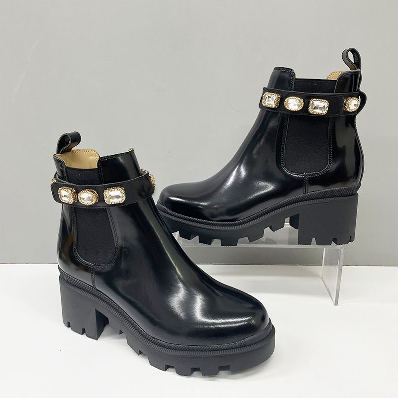 2026 Designer Star Trail Ankle Boots Martin Desert Boot High Heels Boots Women Leather Boots Vintage Print Jacquard Textile Fashion Platform Suede Boot Shoes 013 - 6 of 8