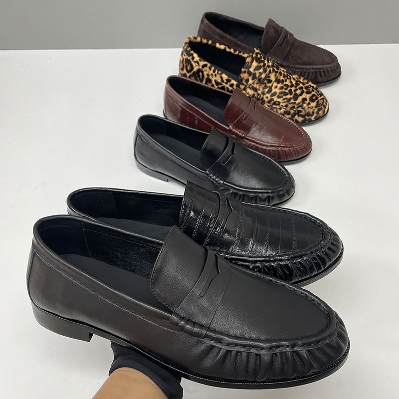 Top Quality Ruched Penny Loafers Le Loafers Backless Mules Designer Men Women Creased Leather Suede Slip On Flat Dress Shoes Classic Daily Streetwear Footwear 1137 - 8 of 9