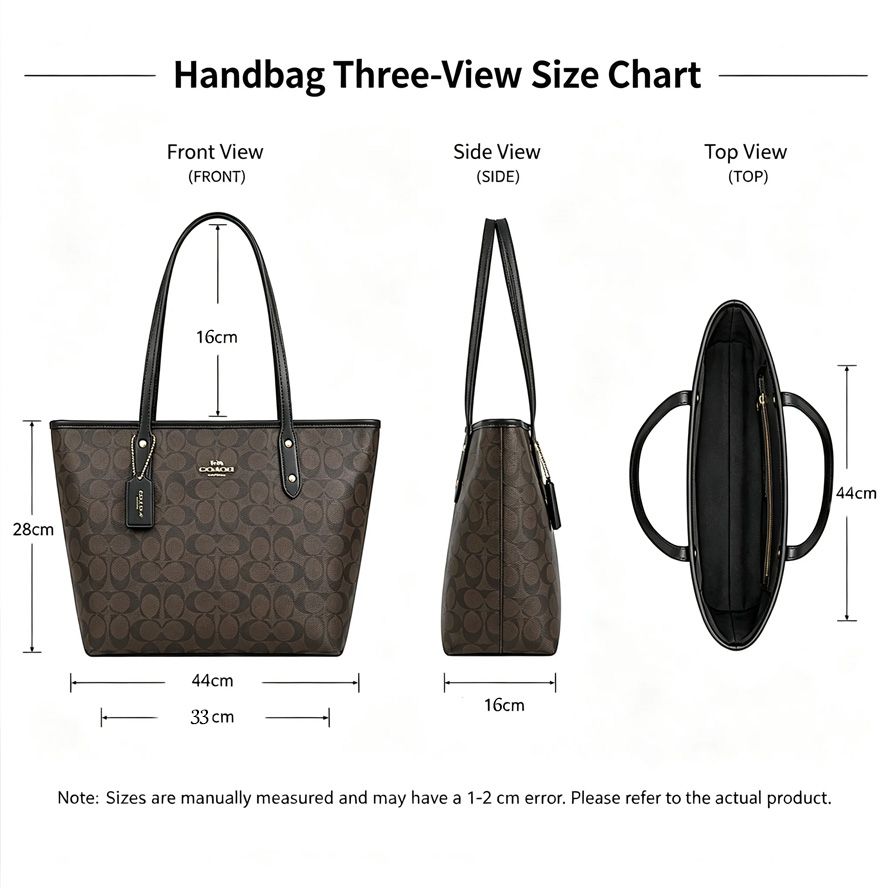 Designer Bag Shoulder Bag Handbag City tote bag Classic Brown and Black Monogram Bag Classic coated monogram canvas Smooth leather trim Bag Best Selling Commuter Bag - 8 of 8