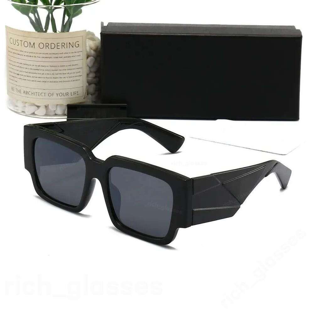 Luxury Designer Sunglasses Triangular Signature Angular Frame UV400 Protection Anti Glare Vintage Retro Eyewear for Men Women Fashion Sun Glasses with Box - 7 of 9