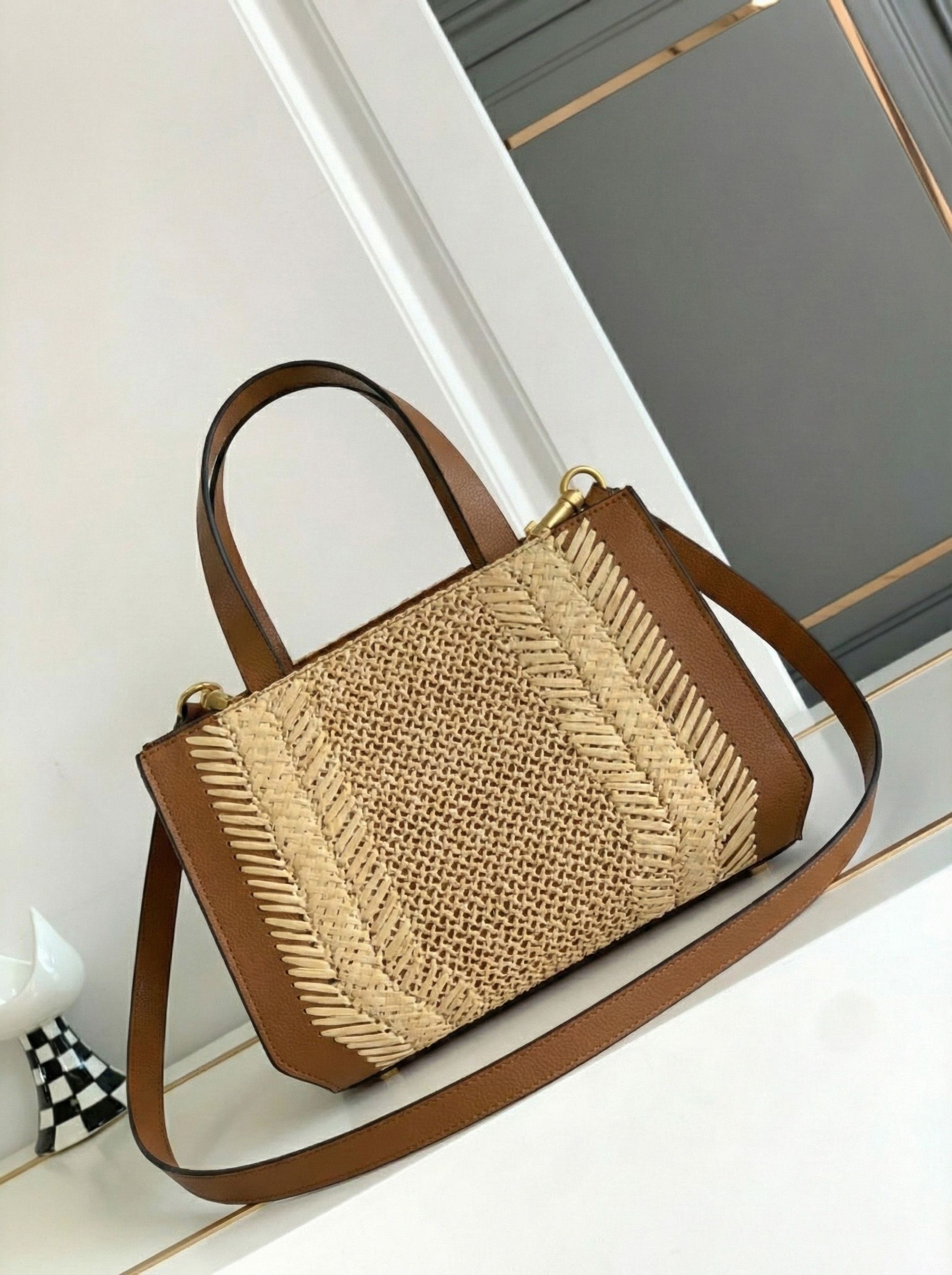 Designer Straw Tote Shoulder Bag for Woman casual Lady bags Commuter Versatile Fashion Relaxed Vintage Knitting Shopping Bags Underarm bag Wallet womens Purse PRPU - 6 of 8