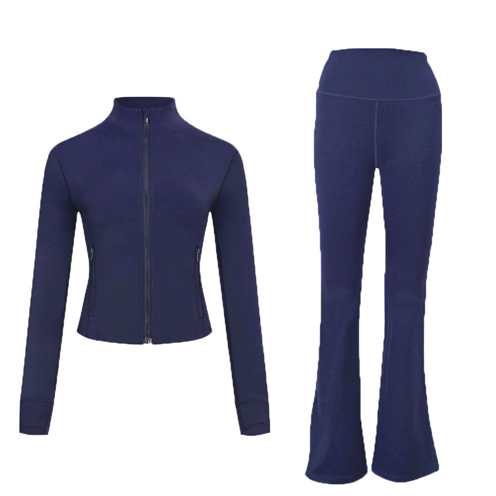 2Pc Gym Set Cropped Jacket Gym Clothe Woman Crop Jacket Women Leggings Run Short Workout Outfits Fitness Leggings for Woman Designer - 8 of 8