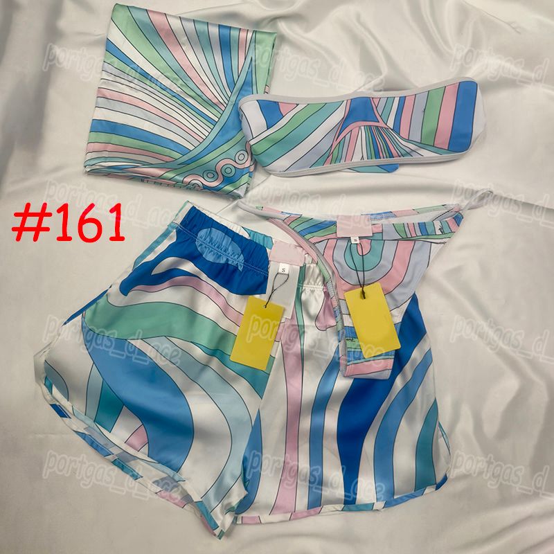 Mixed Prints Bikini Swimwear Headband Scarf Designer Women Sexy V Neck Swimsuits Sarong Skirt Halter Sleeveless Beachwear Beach Holiday Bathing Suits Swimsuit - 6 of 8