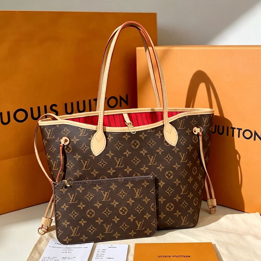designer bag luxury bag mm tote bag shoulder bag neverfulll bag wallet full brown print bag leather bag crossbody bag high quality capacity composite shopping bag - 2 of 9