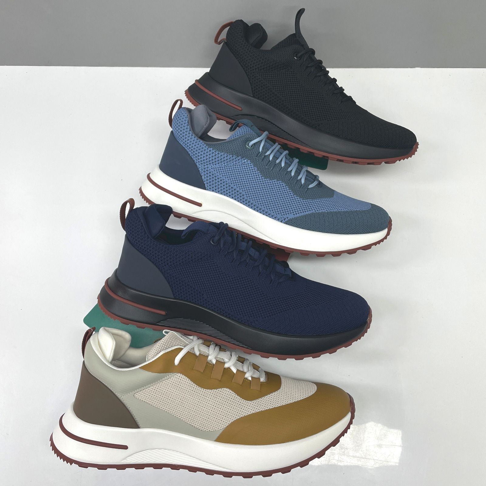 10A Men Luxury Knit Trainers 2026 Week End Walk Sneakers Mens Designer Storm System Technical Mesh Lace Up Cushion Sole Sport Shoes 1168 - 2 of 8