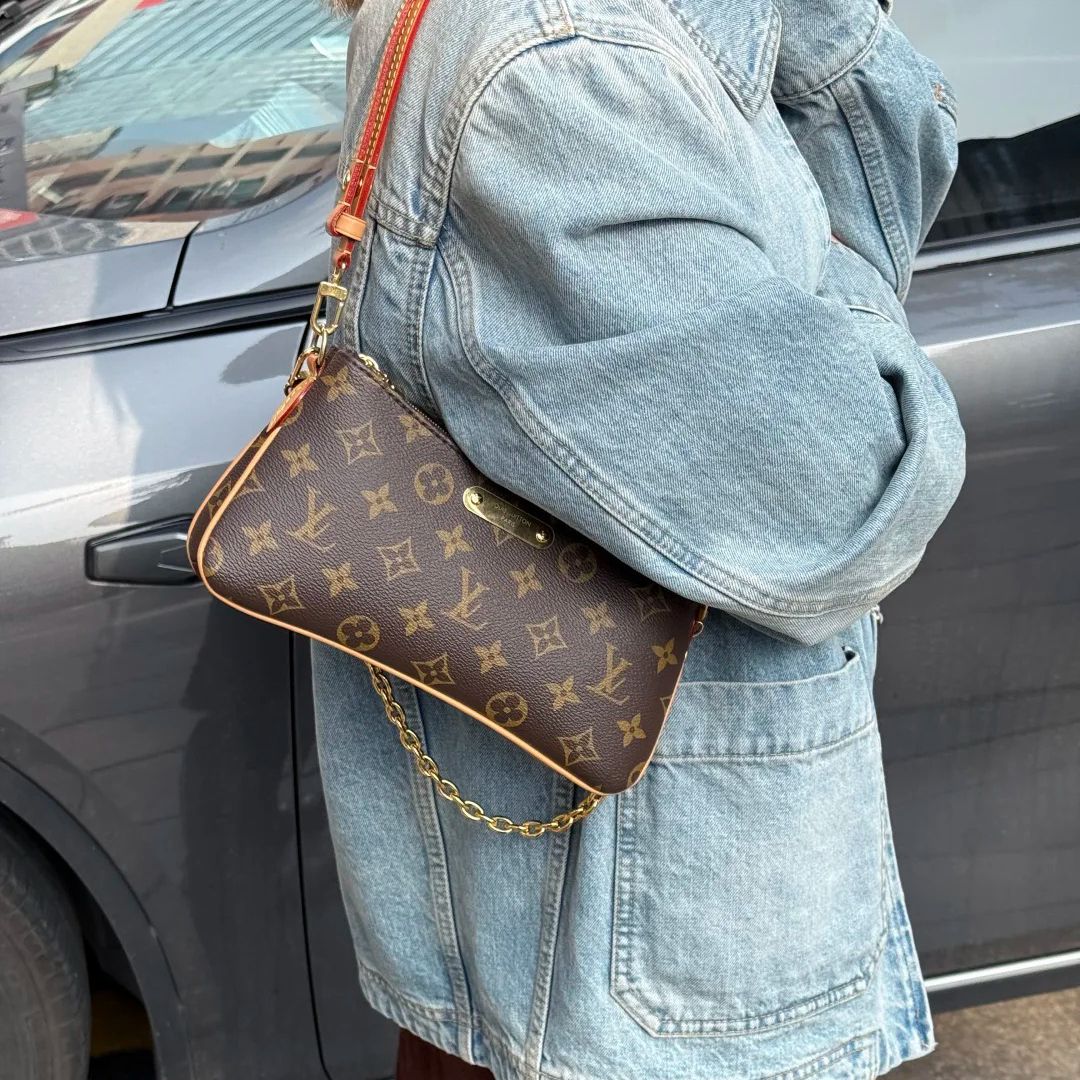 louis vittonbags 1:1 copy Designer Bag Fashion pochette Liv bag Shoulder bag luis vitons bags women Leather Embossed bag Old Flower Handbags Designer purse - 9 of 9