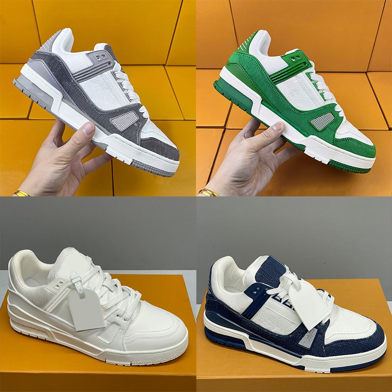 Designer Men Women Low Top Skate Classic Sneakers Patchwork Leather Mesh Rhinestone Platform Casual Walking Lace Up Fashion Trainer Shoes Top Quality 268 - 3 of 8
