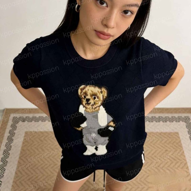 39 Styles Womens Designer Bear T Shirt Luxury Knit Tshirts Short Sleeve Summer Clothes Women Casual Fashion Tops Tee Shirts S-XL - 6 of 8