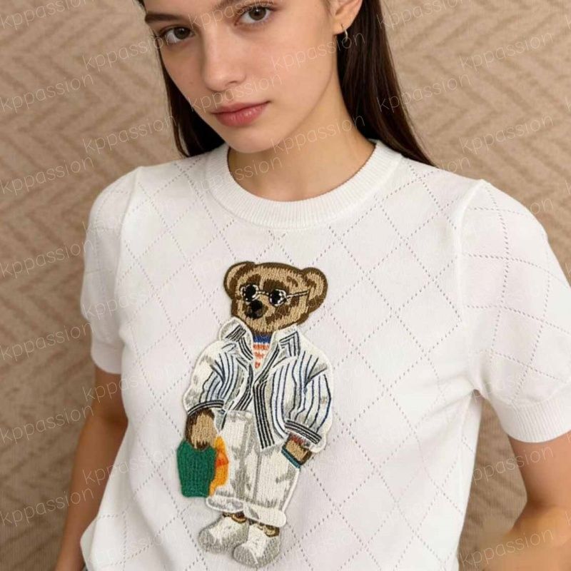 39 Styles Womens Designer Bear T Shirt Luxury Knit Tshirts Short Sleeve Summer Clothes Women Casual Fashion Tops Tee Shirts S-XL - 4 of 8