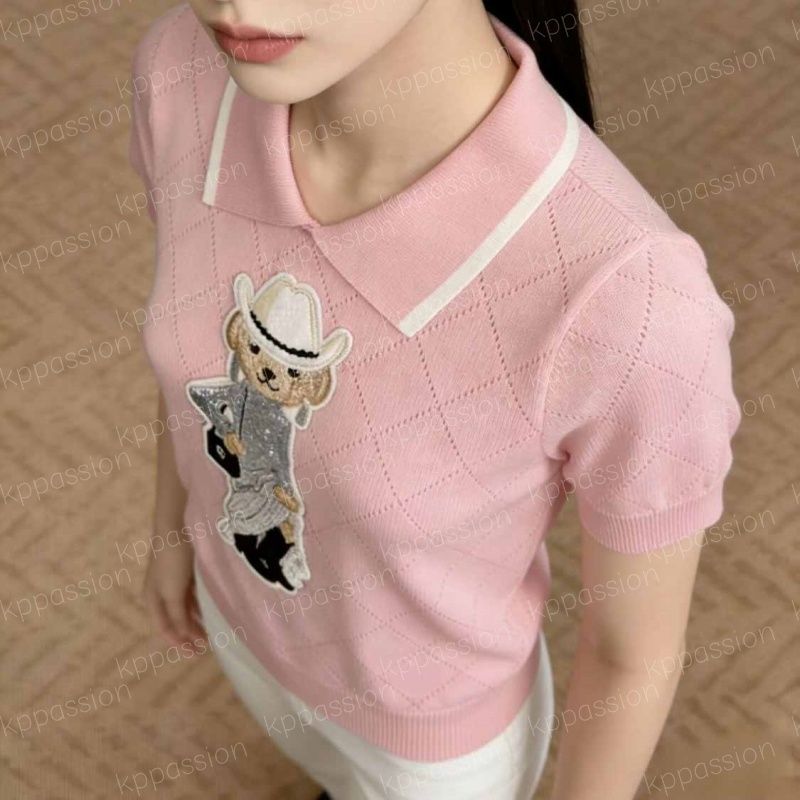 39 Styles Womens Designer Bear T Shirt Luxury Knit Tshirts Short Sleeve Summer Clothes Women Casual Fashion Tops Tee Shirts S-XL - 3 of 8