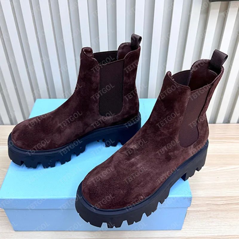 Designer Ankle Boots Women Rois Boots Platform Booties Leather And Suede Combat Knight Sneakers Trainers NO43 - 6 of 9