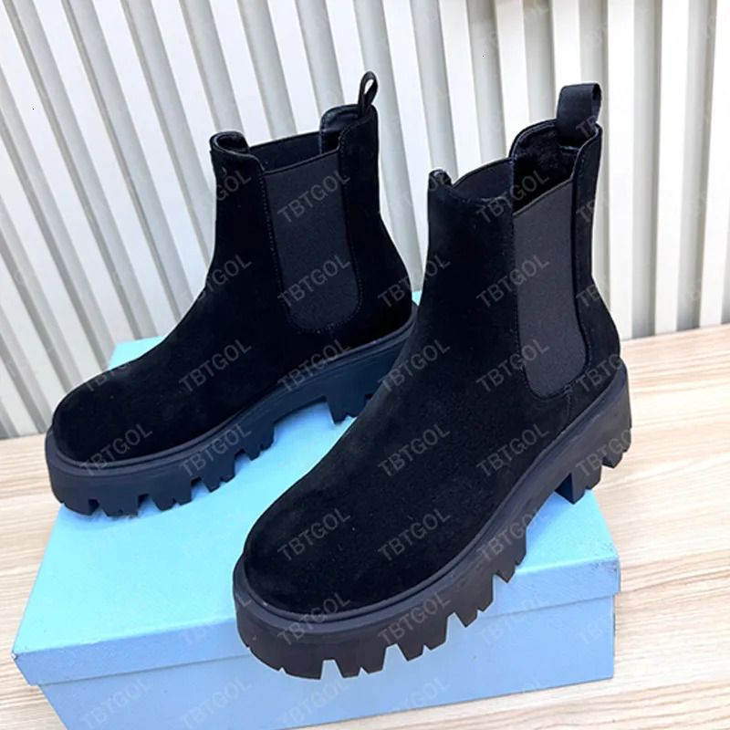 Designer Ankle Boots Women Rois Boots Platform Booties Leather And Suede Combat Knight Sneakers Trainers NO43 - 4 of 9