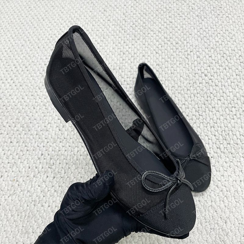 26P Mesh Flats Designer Women Ballerine Shoes Classic Bow Sandals Mesh Slides Cap Toe Ballet Flat Fashion Pumps Bridal Wedding Shoes 1057 - 8 of 8