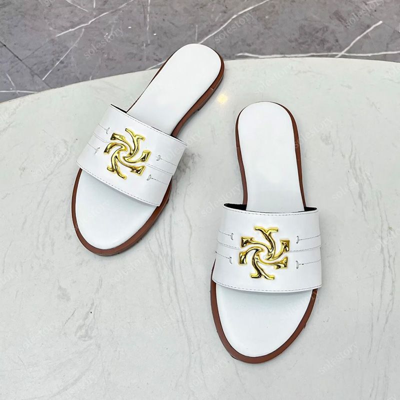designer slides Eleanor sandals Women's Designer Sandals Shoes Sliders Fashion Outdoor Beach Sandale Womens Shoe Flat Loafer Summer Mule Size 35-42 - 6 of 8