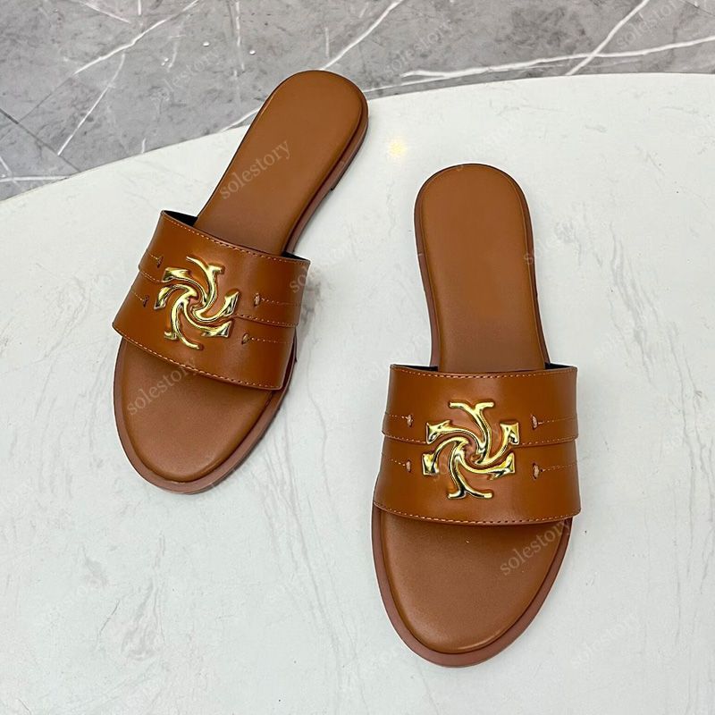 designer slides Eleanor sandals Women's Designer Sandals Shoes Sliders Fashion Outdoor Beach Sandale Womens Shoe Flat Loafer Summer Mule Size 35-42 - 5 of 8