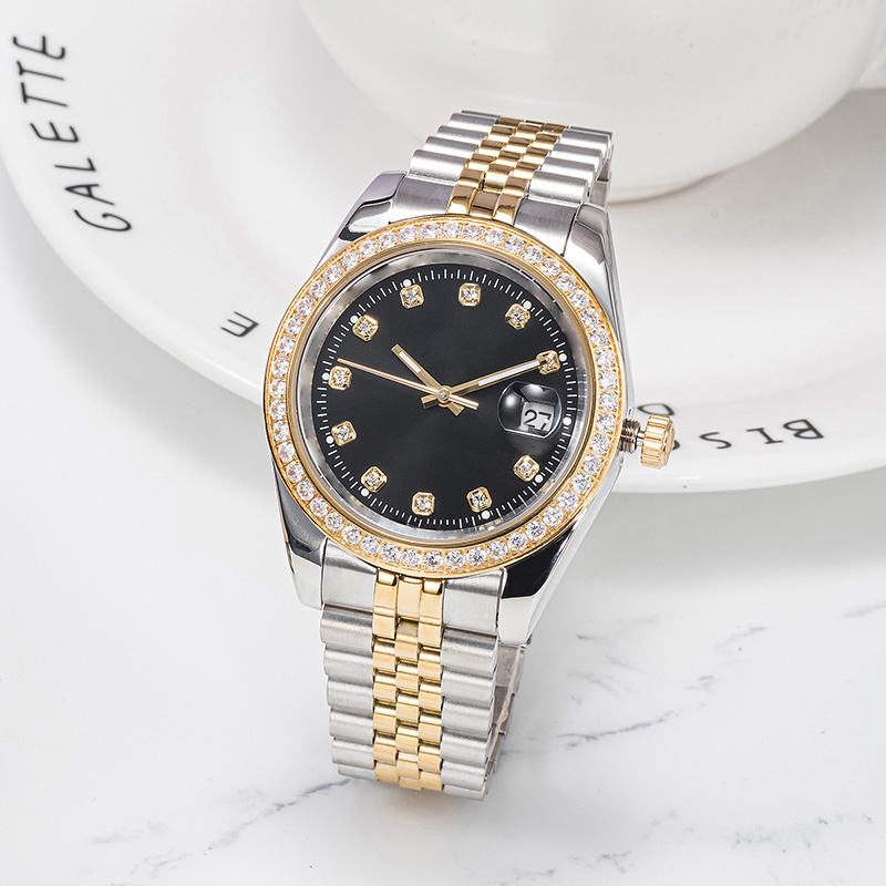 mens diamond lady watches automatic mechanical movement wristwatches full stainless steel watch luminous sapphire glass montre de luxe 28-36-41mm - 5 of 9