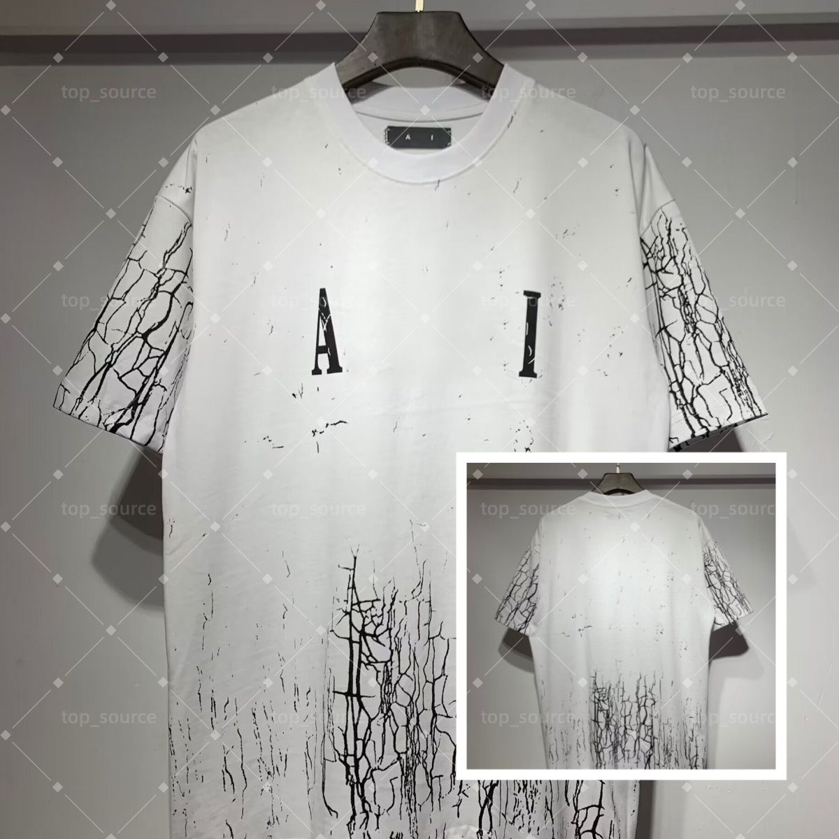 Unisex Minimalist Black White T-Shirt, Fashion Letter Print Short Sleeve Tee, Casual Loose Fit Cotton Graphic Top, Simple Streetwear Daily Casual Clothes for Men Women - 5 of 8