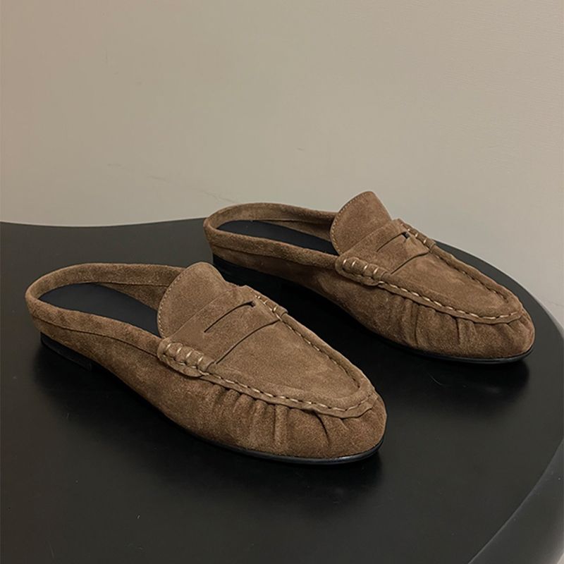 Designer Classic Penny Loafers Le Loafers Slip On Mules Men Women Premium Creased Genuine Leather Suede Pleated Toe Office Dress Flat Shoes 1137 - 5 of 9