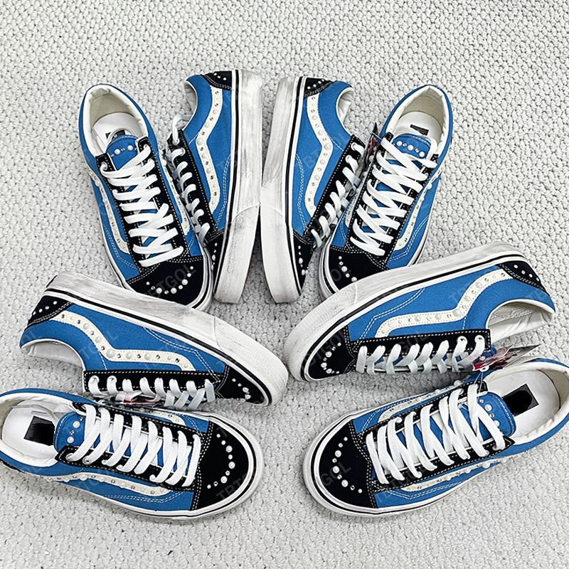 Luxury Pearlized Canvas Shoes New Sneakers For Men Women Pearl Trainers Vintage Sports Casual Shoes Lace Up Walking Shoe 1083 - 8 of 9
