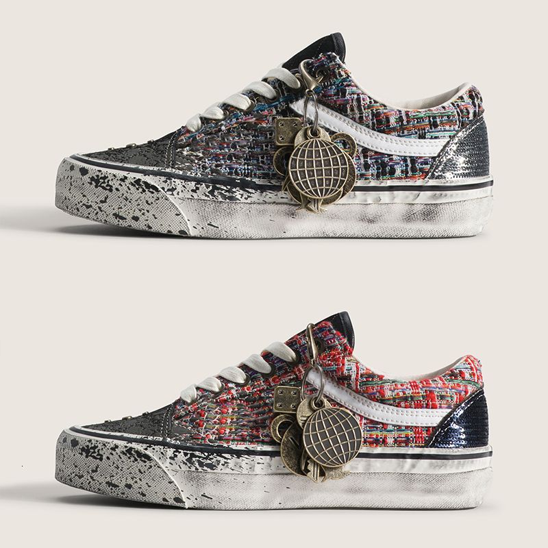 2026 Men Canvas Shoes Luxury Pearlized Sneakers Pearls Design Trainers Old Sports Casual Shoes Lace-Up Walking Shoe 1083 - 2 of 9