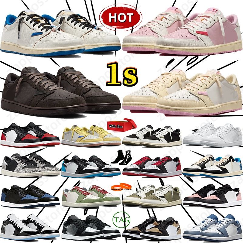 Designer for Men Women 1 1s Basketball Shoes Sneakers Black Phantom Tropical Pink Sail Medium Olive Outdoor Sports Trainers Sneaker Original Box EUR 36-45 - 1 of 8