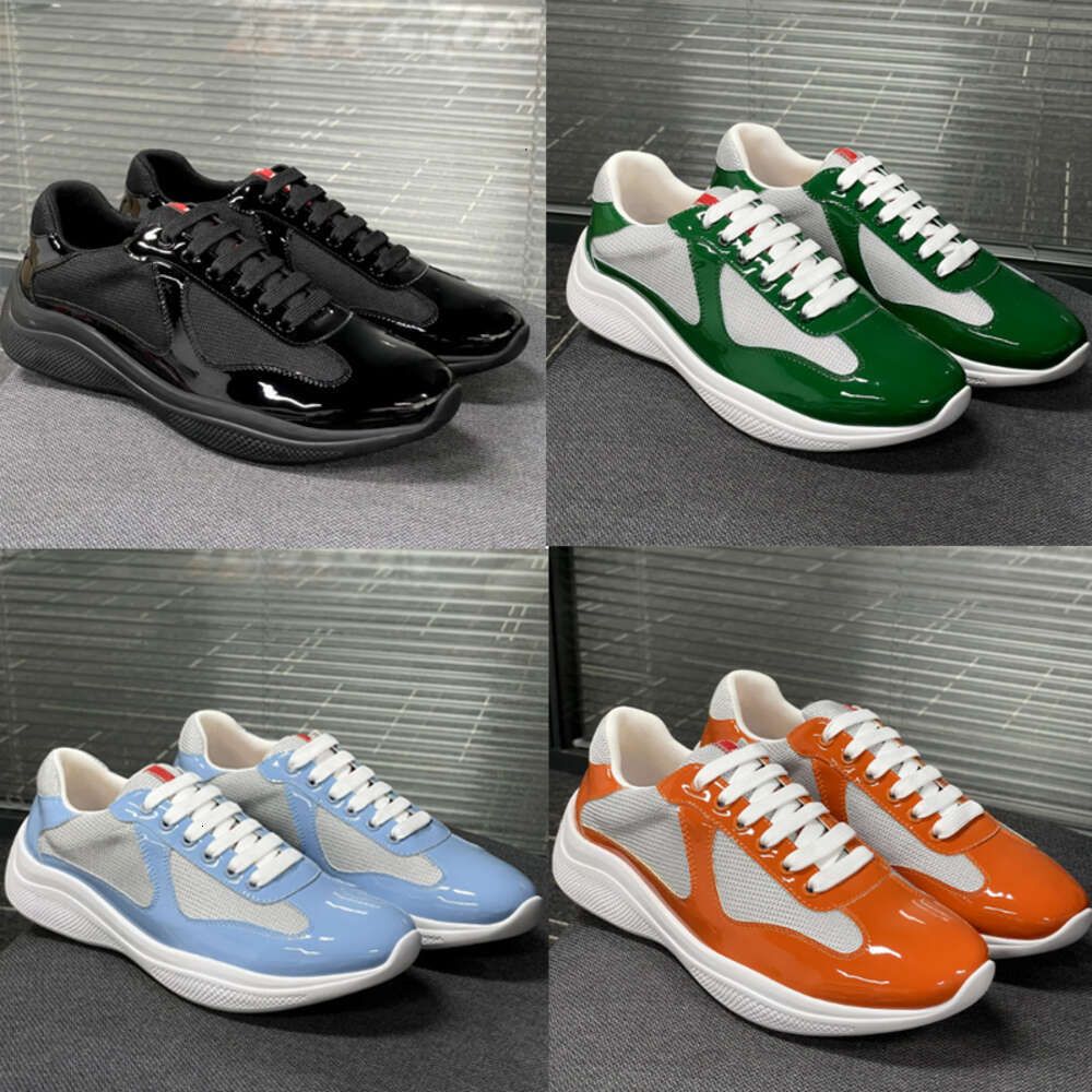 Men Women Patent Leather Black Mesh Lace Up Casual Sneakers Flat Outdoor Sports Running Trainers Shoes Big Size 49 With Box NO53 - 3 of 9