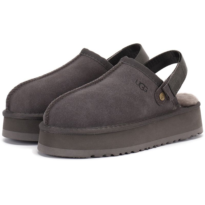 UGG Women's Goldenstar Platform Slippers Adjustable Strap Back Band Suede Shearling Lined Slip On Winter Outdoor Mule Slides Multiple colors - 5 of 8