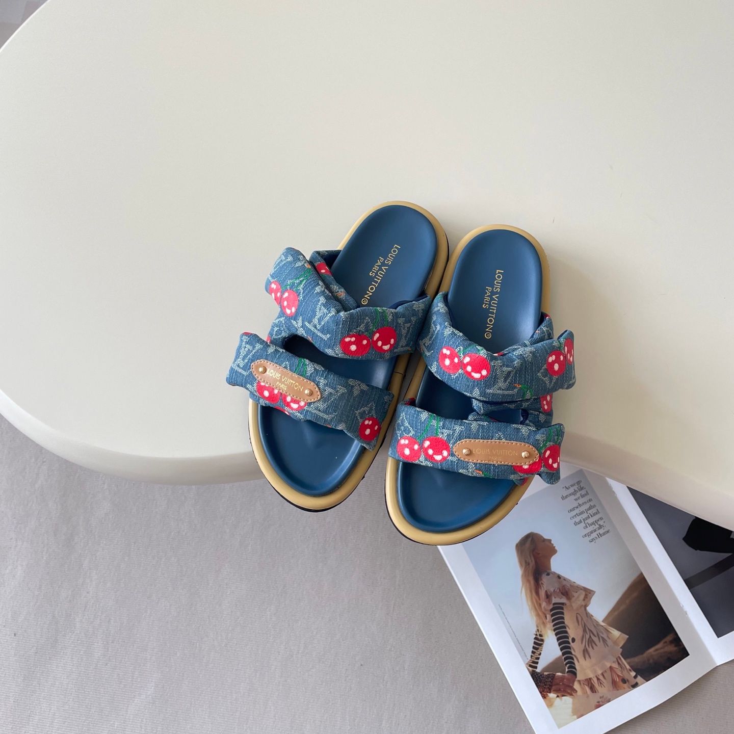 Louis Vuitton x Takashi Murakami Chinelo Pool Pillow Platform Slide Sandals For Women Thick Non Slip Sole Casual Outdoor Beach Vacation Slippers Multiple colors - 6 of 8