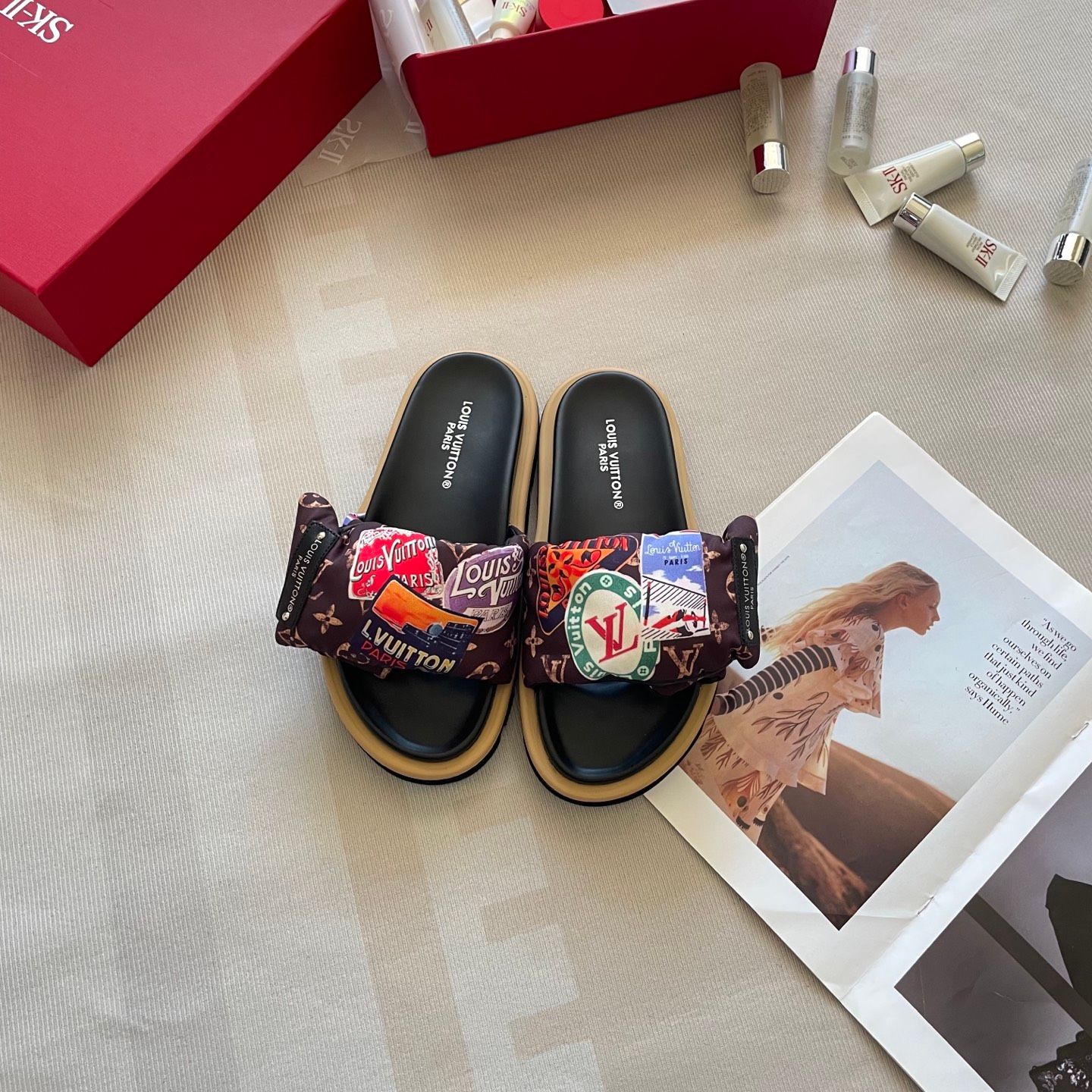 Louis Vuitton X Takashi Murakami Character Sandal Slide Sandals For Women Non Slip Thick Sole Cute Casual Beach Vacation Summer Slippers Multiple colors - 3 of 8