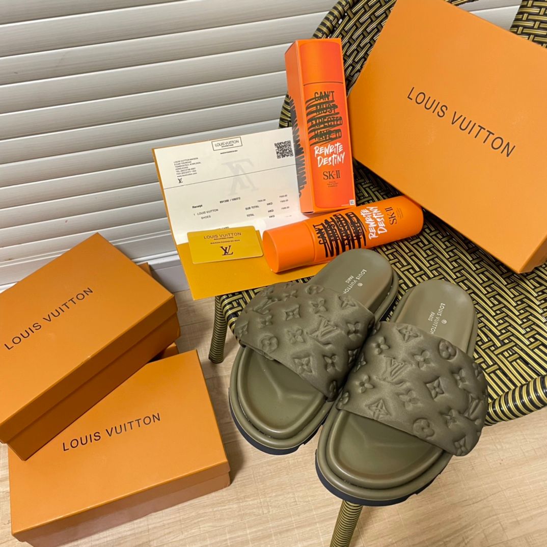 Louis Vuitton Pillow Flat Comfort Sandal Strap Platform Slide Sandals For Women Thick Non Slip Sole Casual Beach Vacation Summer Slippers Multiple colors - 7 of 8