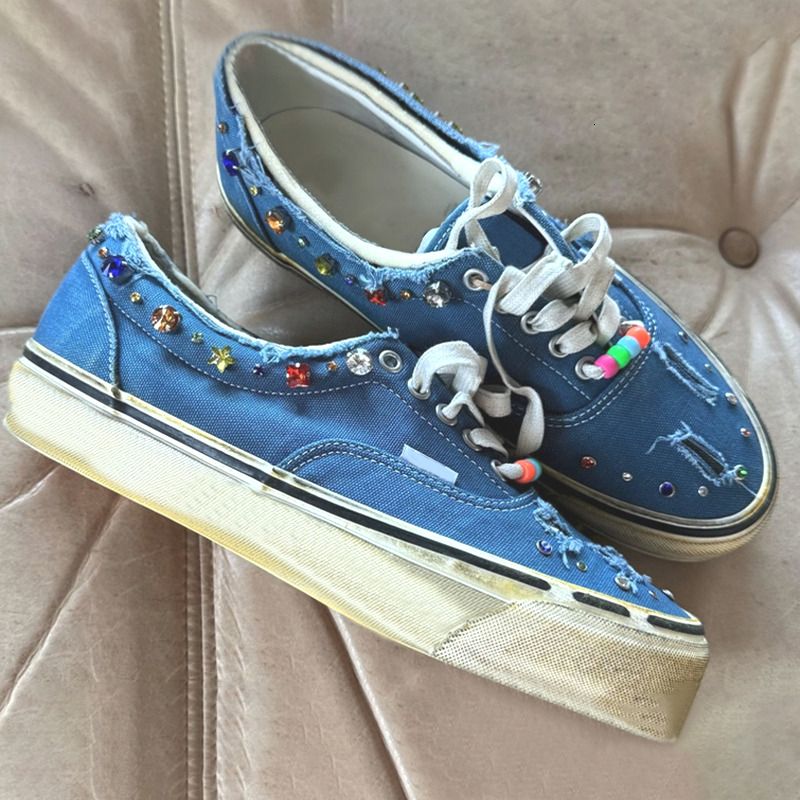 Luxury Pearlized Canvas Shoes New Sneakers For Men Women Pearl Trainers Vintage Sports Casual Shoes Lace Up Walking Shoe 1083 - 5 of 9