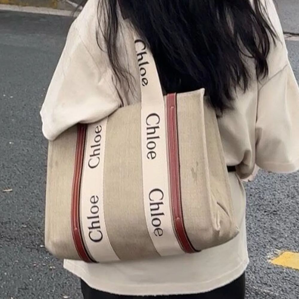 Tote Bag Designer Bag Beach Bag Large Capacity Bag Summer Woven Fabric Bag Linen Canvas Shoulder Bag Luxury Women's Handbag Beige Woody Printed Bag Handwoven Straw Bag - 6 of 8