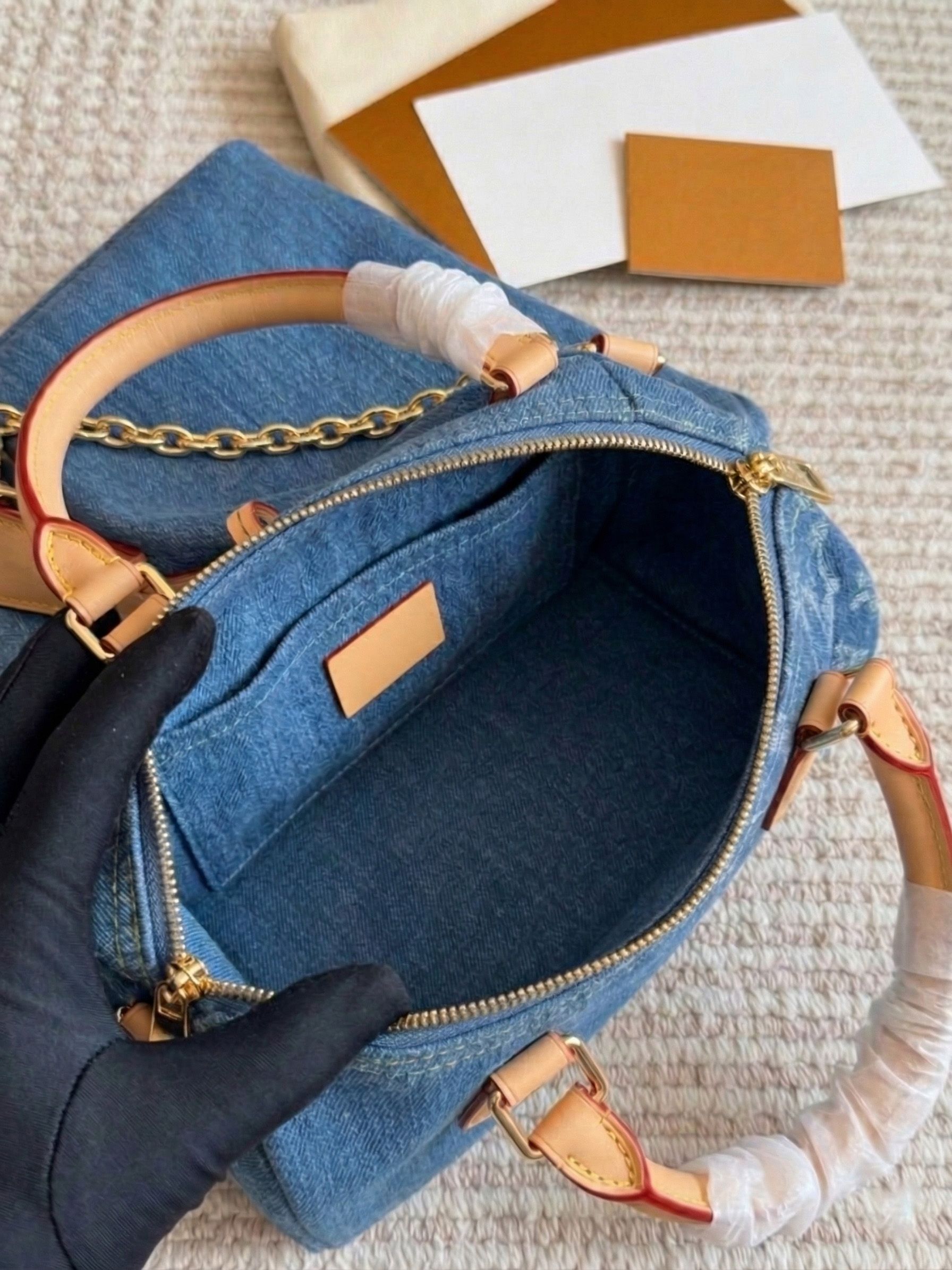 Premium Grade Womens Boston Duffle Bag Genuine Leather Classic Pattern Canvas Shoulder Bag Vintage Boston Crossbody Handbags Tote Fashion Purse Travel Bag PRPU - 8 of 8